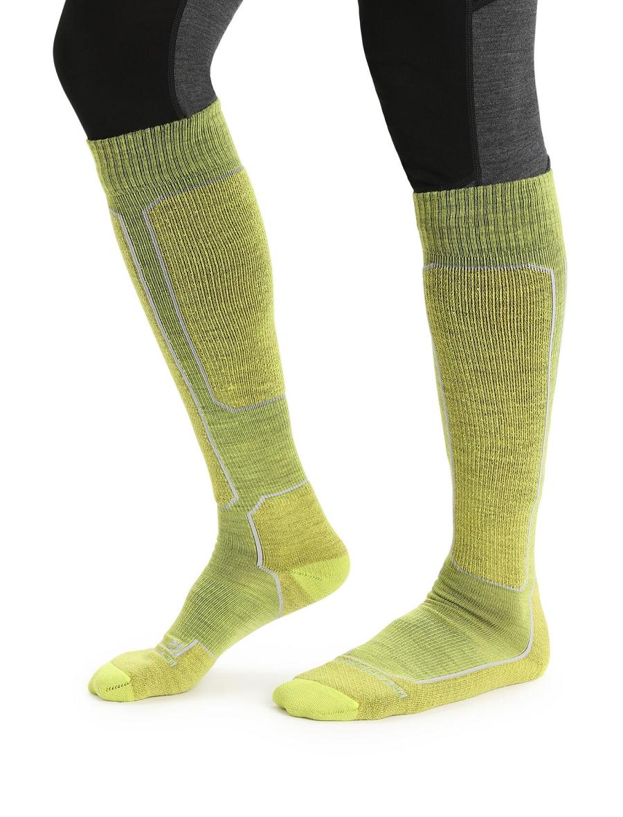 Chaussettes Icebreaker Merino Ski+ Light Over the Calf Homme Vert | FR 1012KORI